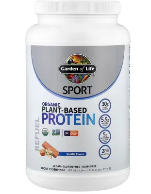 Garden of Life Sport Organic Plant-Based Protein - NSF Certified for Sport Vanilla - 19 Servings