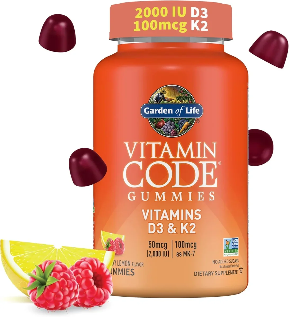 Garden of Life Vitamin Code - Vitamins D3 & K2 Gummies Raspberry Lemon - 45 Gummies