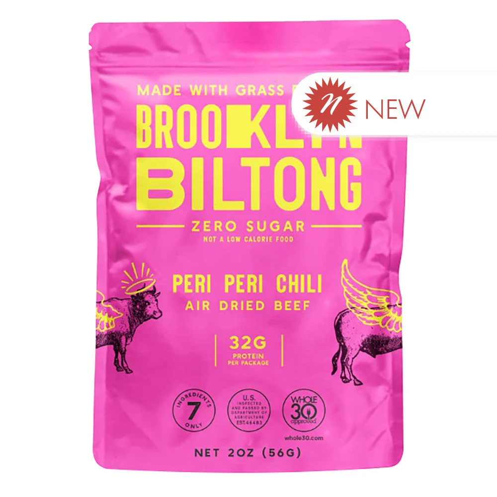 Brooklyn Biltong, Air-Dried Grass fed Biltong Jerky Peri Peri Chili, 2 oz
