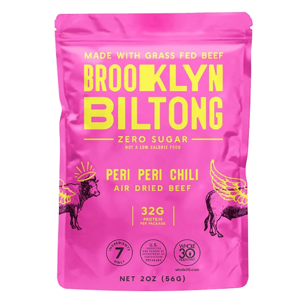 Brooklyn Biltong, Air-Dried Grass fed Biltong Jerky Peri Peri Chili, 2 oz