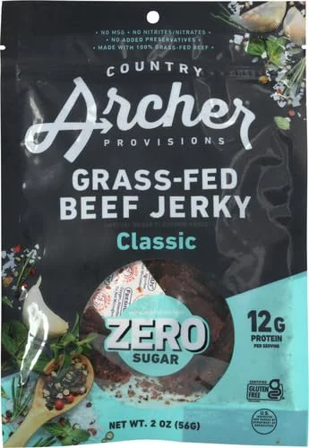 Country Archer Jerky, Grass-Fed Beef Jerky, Classic, 2 oz (56 g)