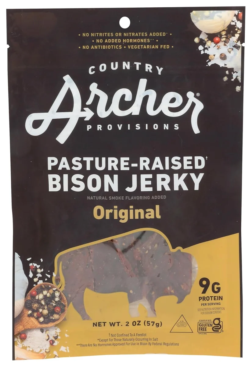 Country Archer, Jerky Pasture-raised Bison Jerky Original, 2 Ounce