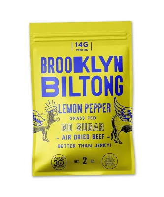 Brooklyn Biltong, Air Dried Grass Fed Beef Jerky, Lemon Pepper 2 oz