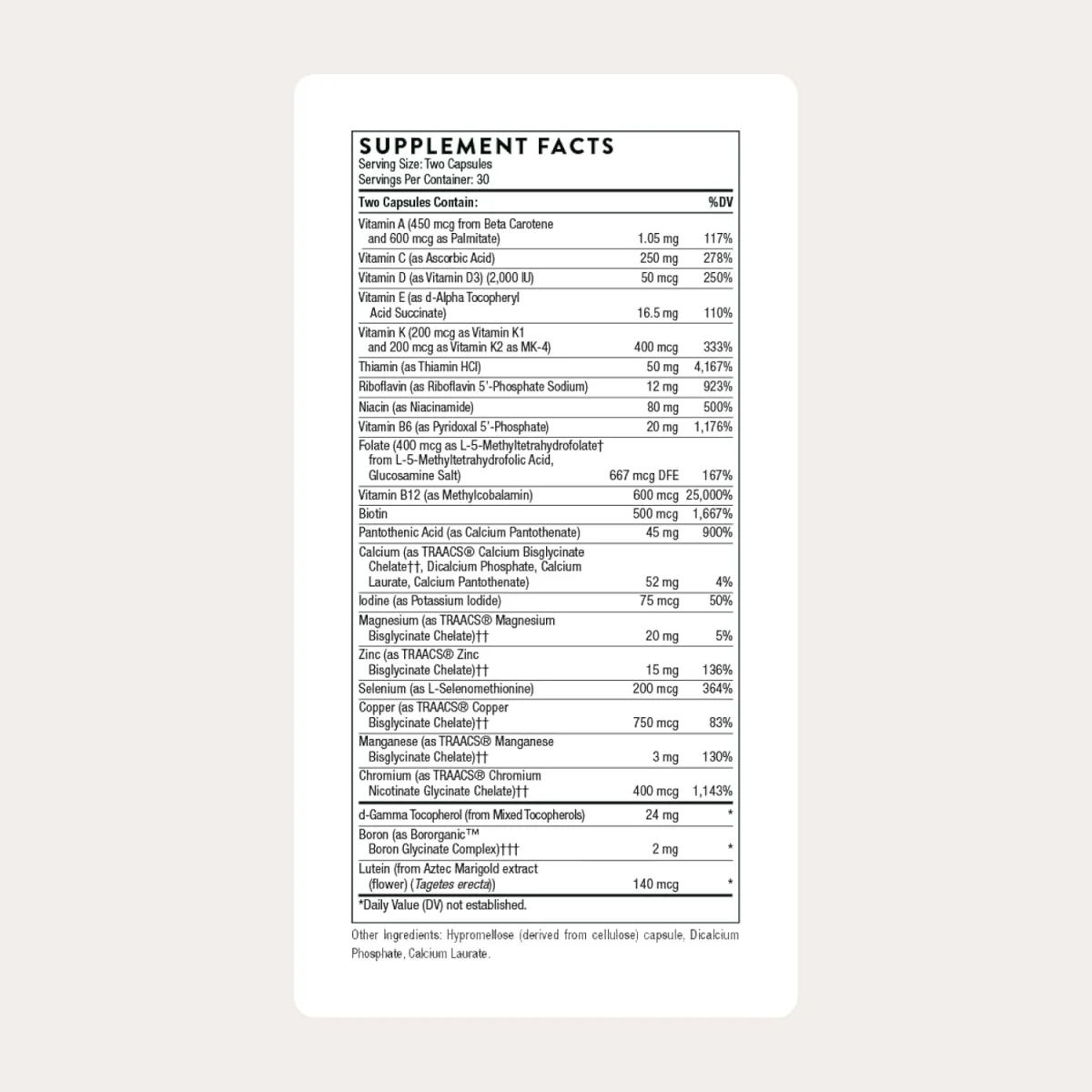 Thorne, Basic Nutrients 2/Day, NSF Certified, 60 Capsules