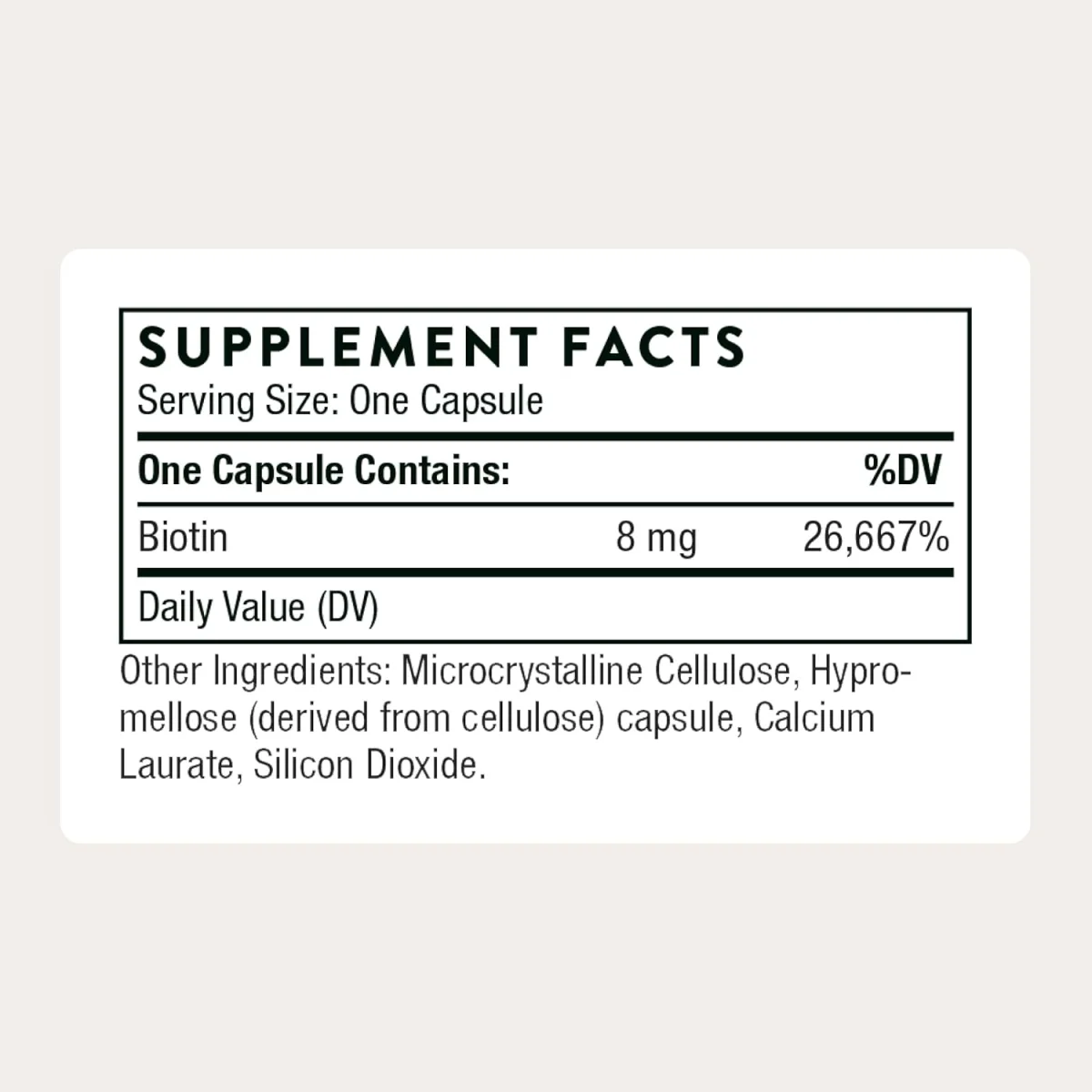 Thorne, Biotin, 8,000 mcg, 60 Capsules