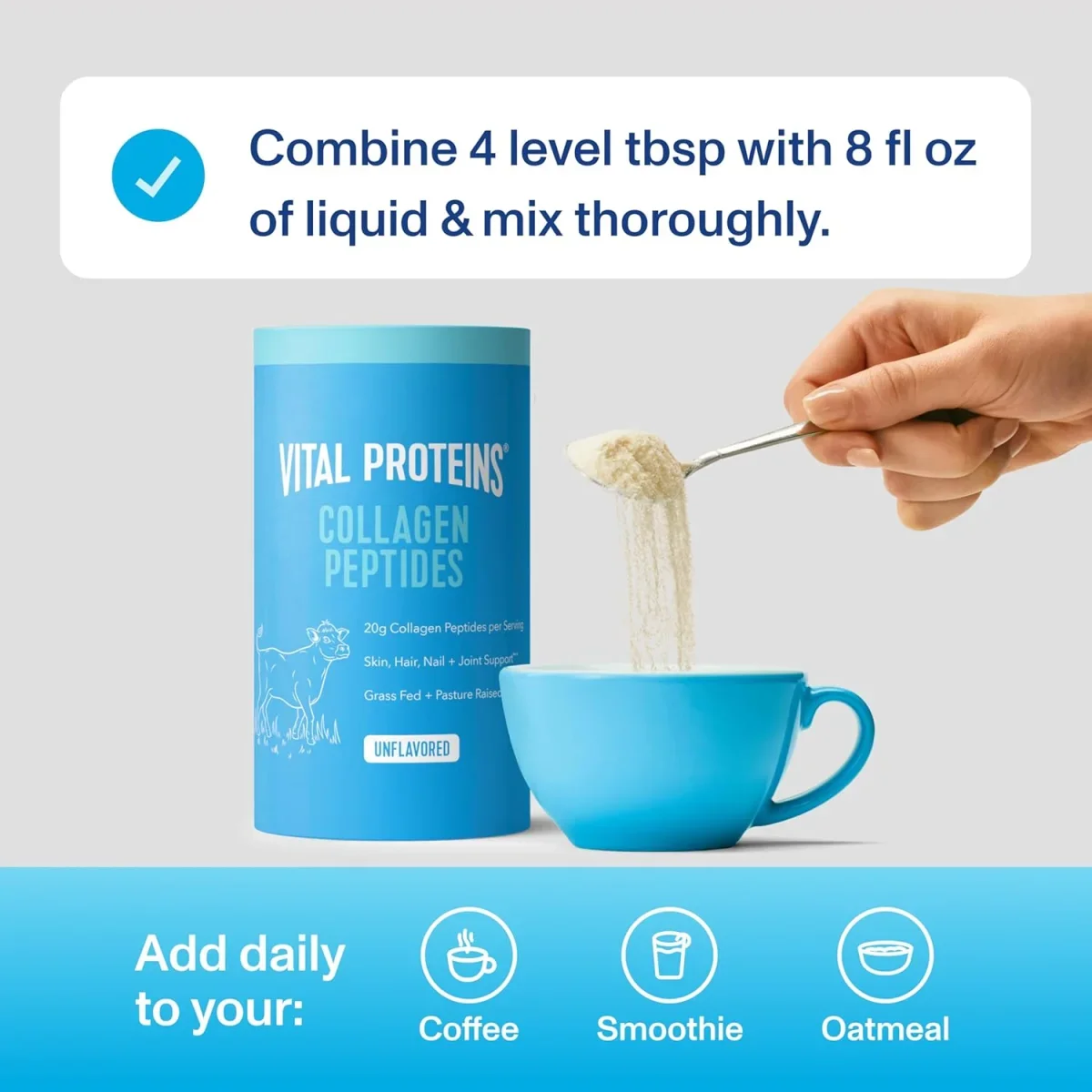 Vital Proteins Collagen Peptides Powder - NSF Certified for Sport Unflavored - 10 oz