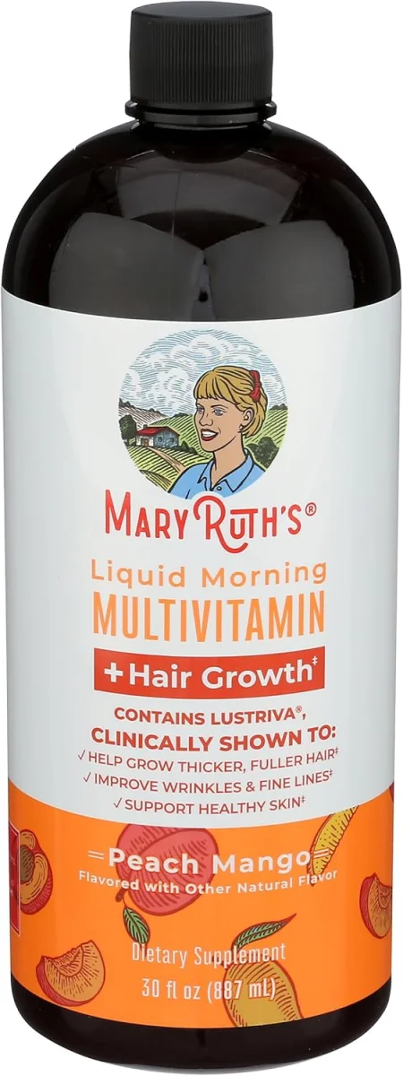 MaryRuth's, Liquid Morning Multivitamin + Hair Growth, Peach Mango, 30 fl oz (887 ml)