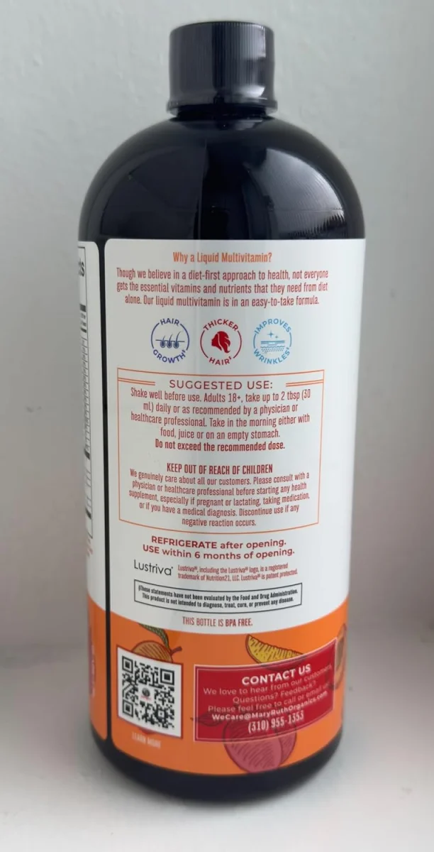 MaryRuth's, Liquid Morning Multivitamin + Hair Growth, Peach Mango, 30 fl oz (887 ml)