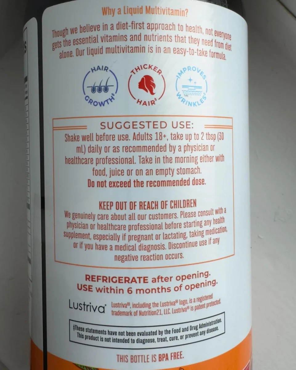 MaryRuth's, Liquid Morning Multivitamin + Hair Growth, Peach Mango, 30 fl oz (887 ml)