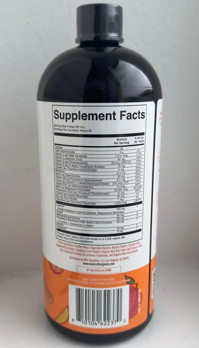 MaryRuth's, Liquid Morning Multivitamin + Hair Growth, Peach Mango, 30 fl oz (887 ml)