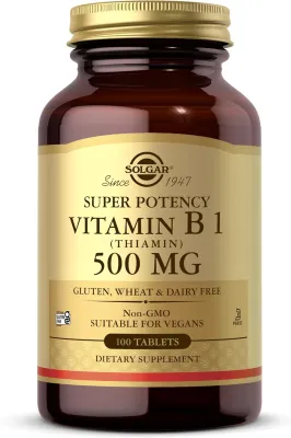 Solgar Vitamin B1 (Thiamin) - 500 mg - 100 Tablets