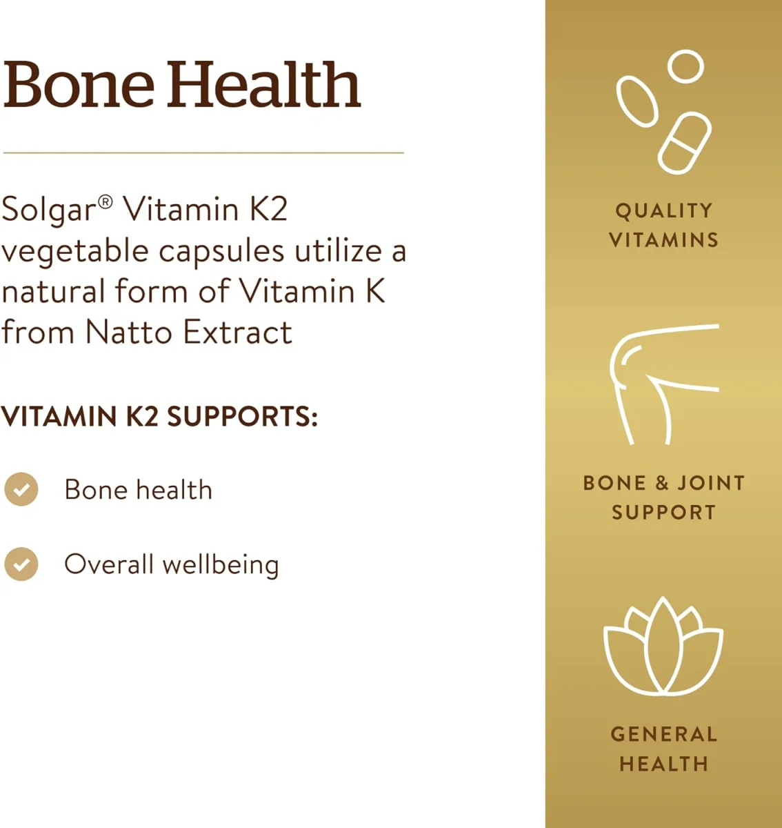 Solgar Vitamin K2 - 100 mcg - 50 Vegetable Capsules