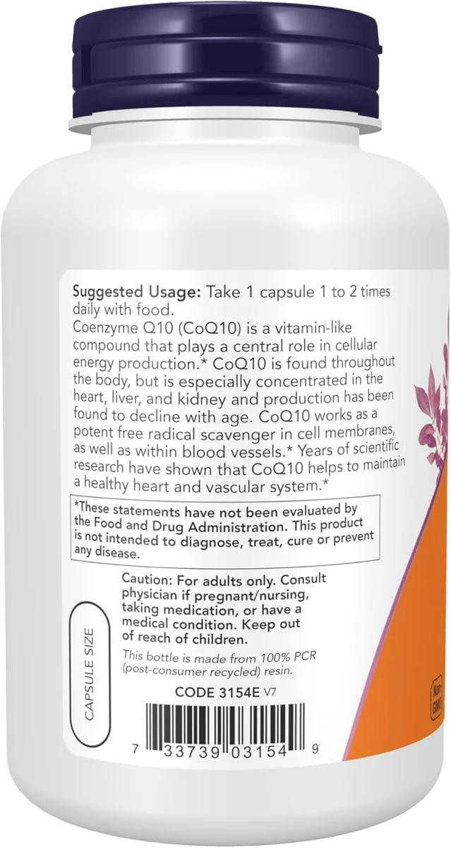 NOW CoQ10 60 mg - 180 Veg Capsules
