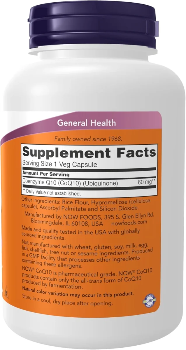 NOW CoQ10 60 mg - 180 Veg Capsules