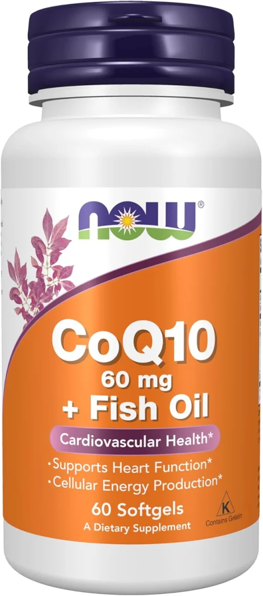 NOW CoQ10 60 mg + Fish Oil - 60 Softgels