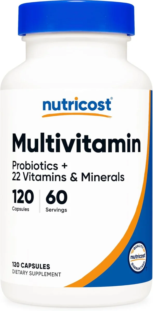 Nutricost Multivitamin Probiotics + 22 Vitamins & Minerals - 120 Capsules