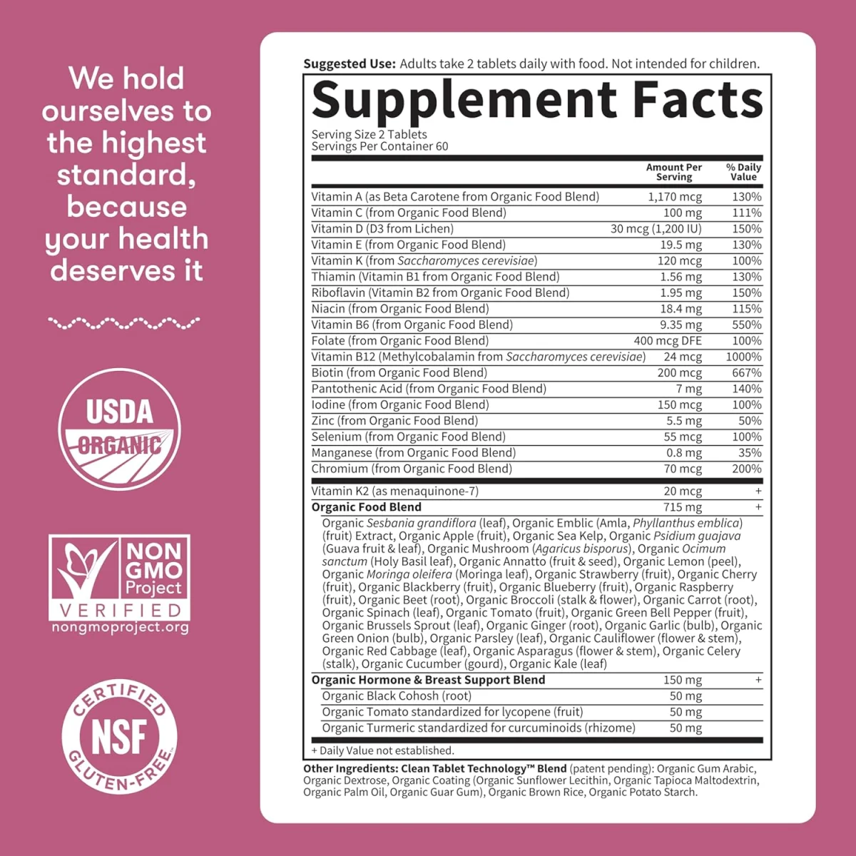 Garden of Life Organics Women's Multi 40 Plus - 120 Vegan Tablets