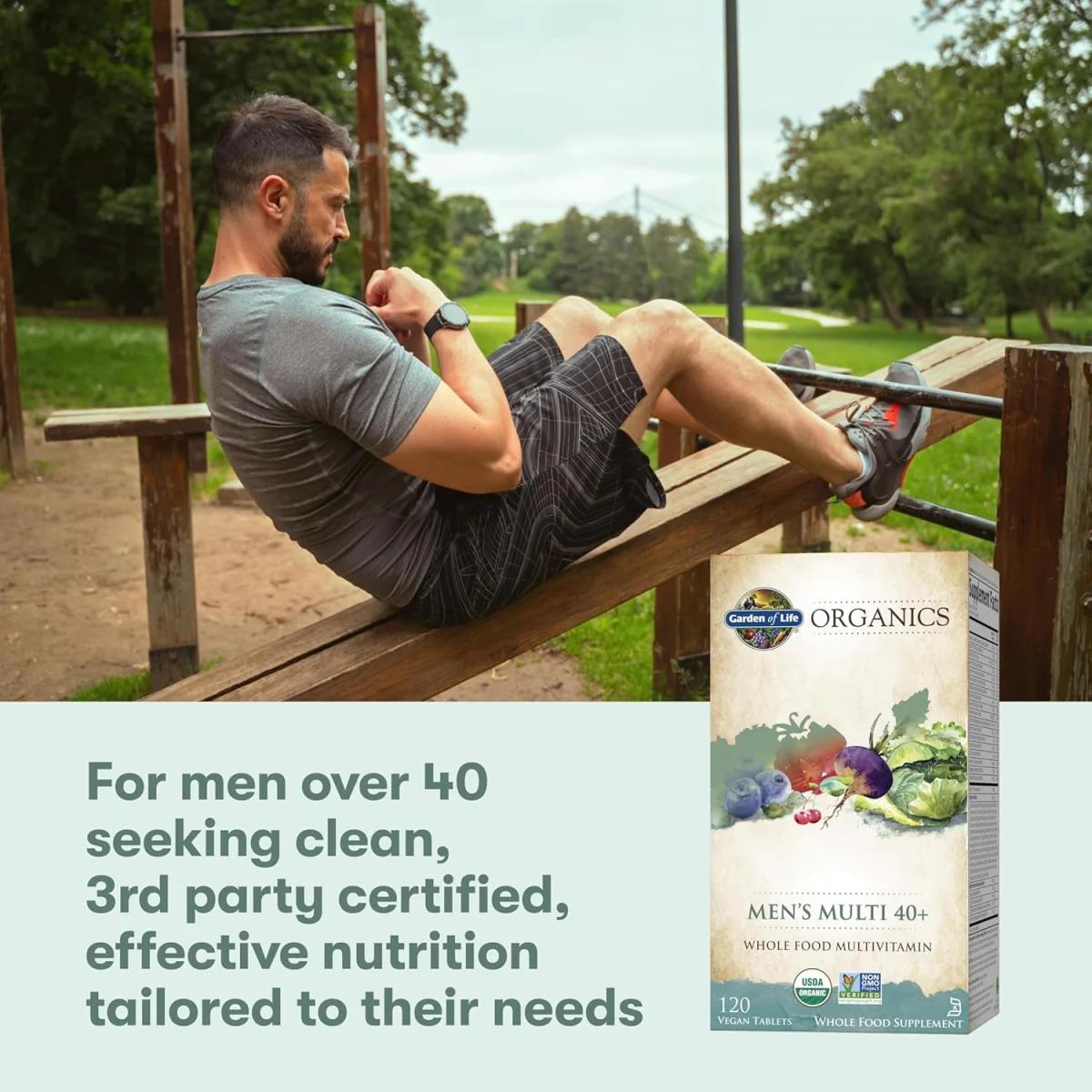 Garden of Life Organics Men's Multi 40 Plus - 120 Vegan Tablets