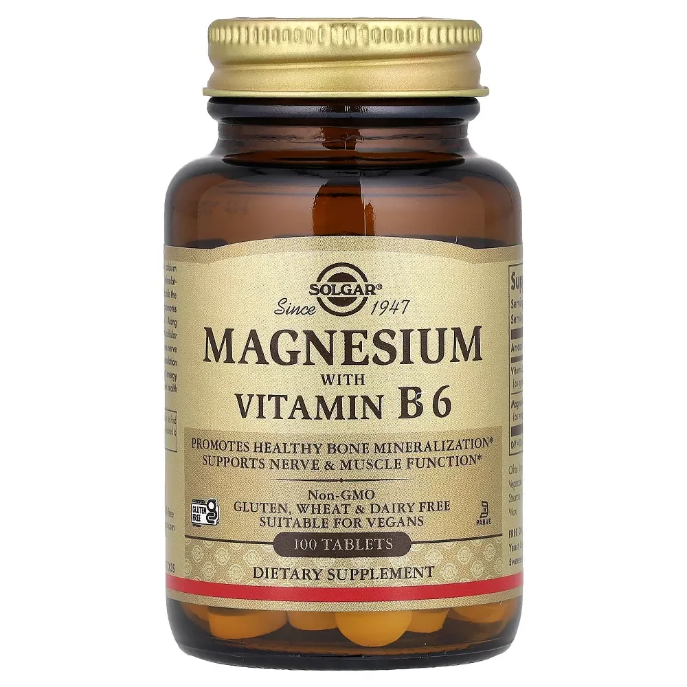 Solgar Magnesium with Vitamin B6 - 100 Tablets