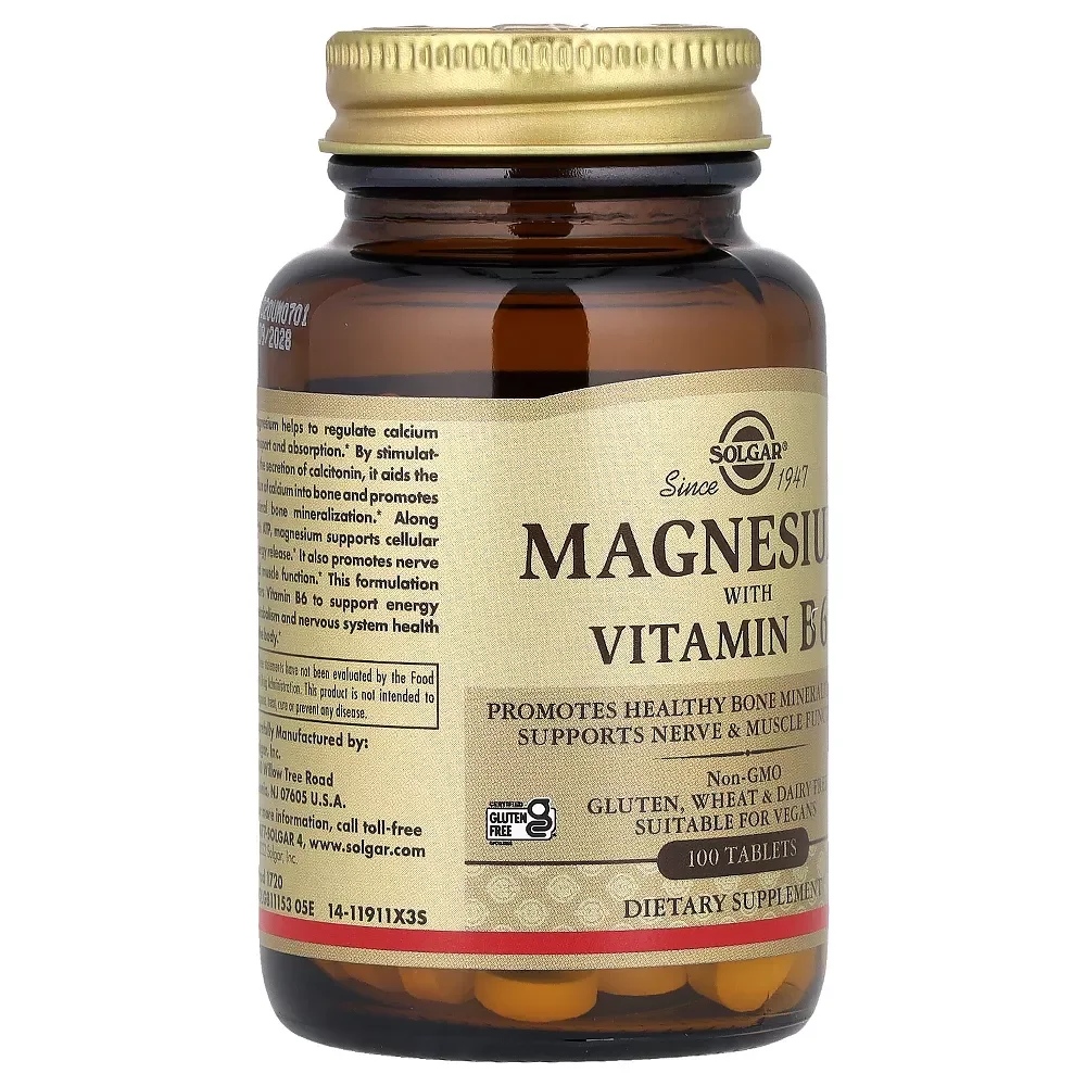 Solgar Magnesium with Vitamin B6 - 100 Tablets