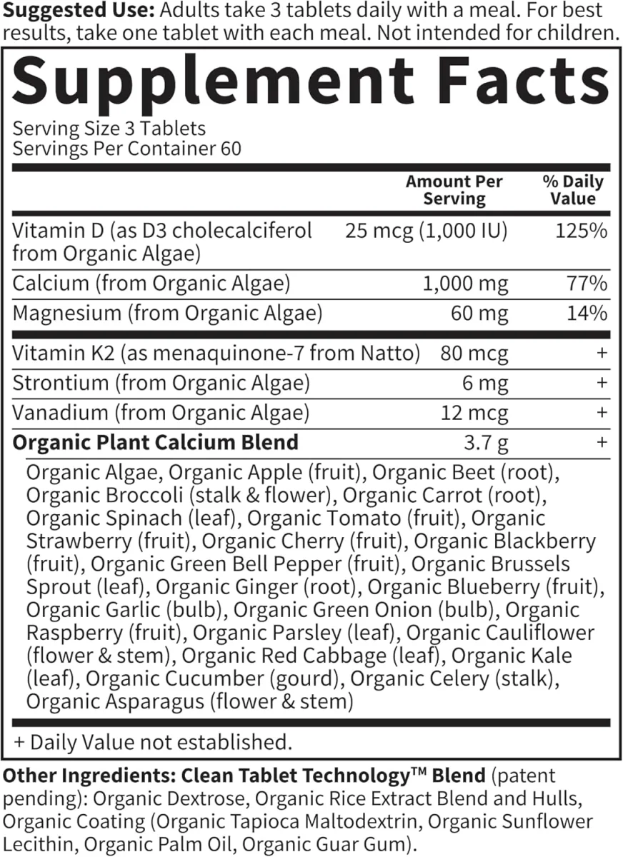 Garden of Life Organics Plant Calcium - 180 Vegan Tablets