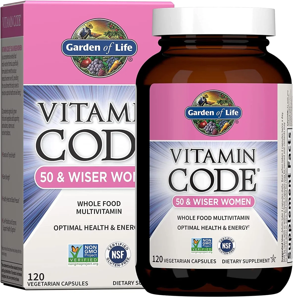 Garden of Life Vitamin Code® 50 & Wiser Women Whole Food Multivitamin - 120 Vegetarian Capsules
