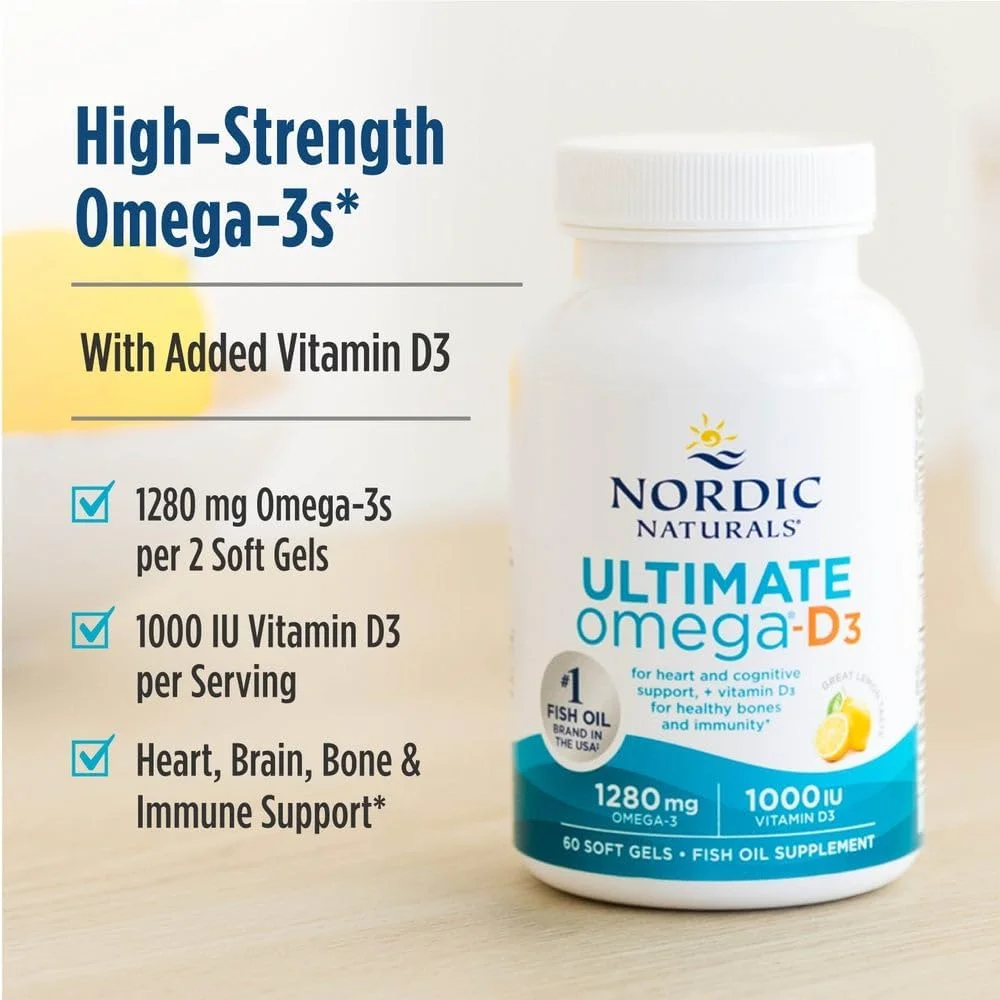 Nordic Naturals Ultimate Omega-D3 Lemon - 1000 mg - 120 Softgels