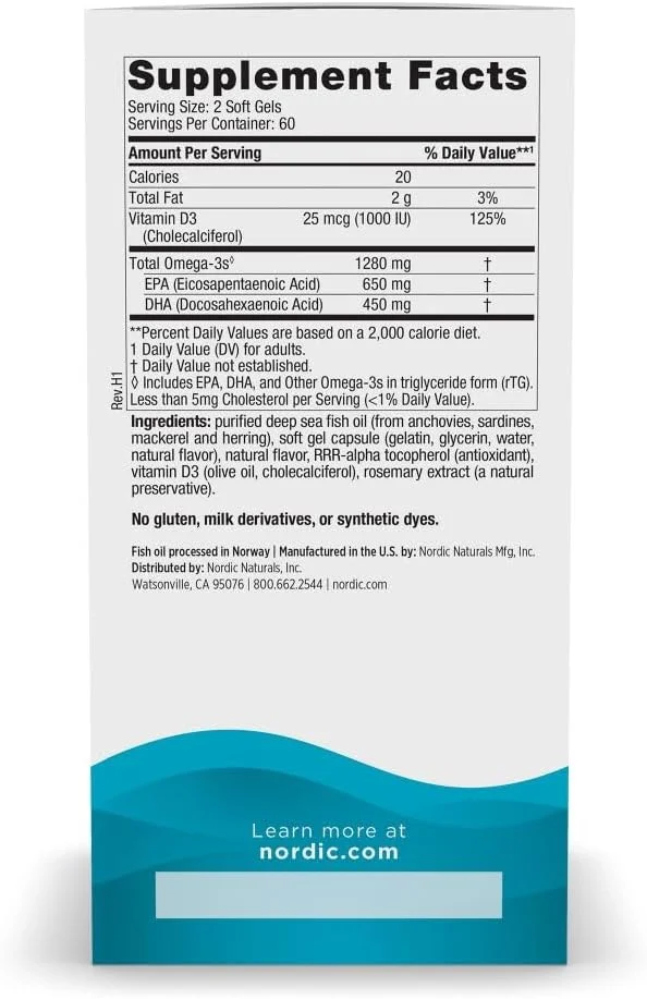 Nordic Naturals Ultimate Omega-D3 Lemon - 1000 mg - 120 Softgels