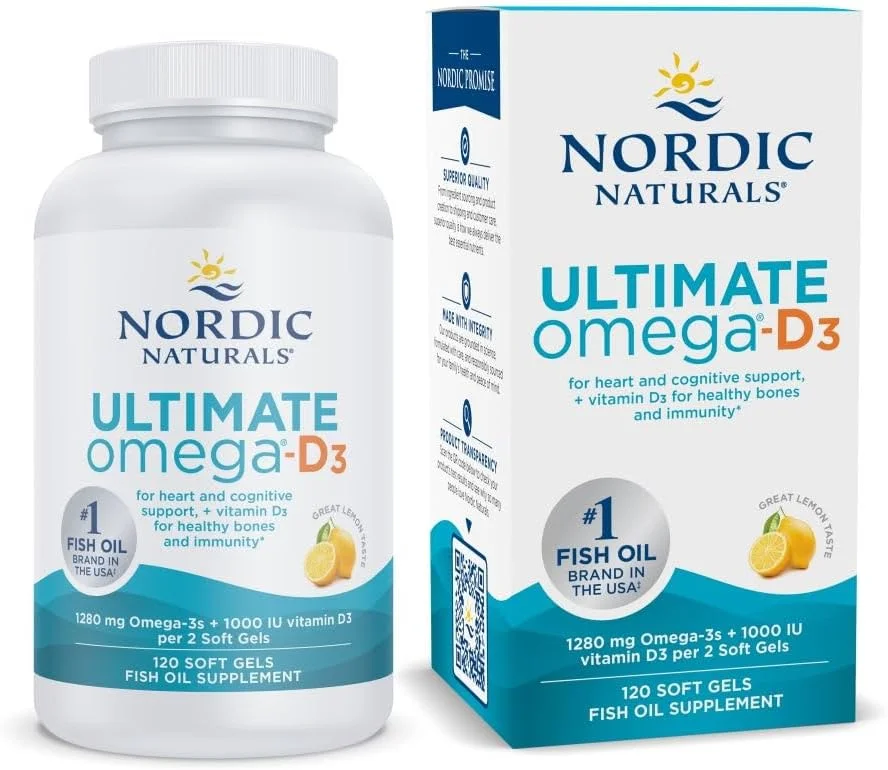 Nordic Naturals Ultimate Omega-D3 Lemon - 1000 mg - 120 Softgels