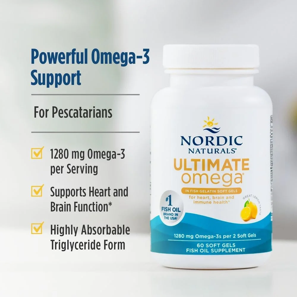 Nordic Naturals Ultimate Omega Lemon - 1000 mg - 60 Softgels