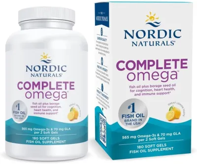 Nordic Naturals Complete Omega Fish Oil and GLA Lemon - 635 mg - 180 Softgels