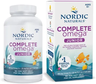 Nordic Naturals Complete Omega Junior - Ages 6-12 - Lemon - 180 Mini Softgels