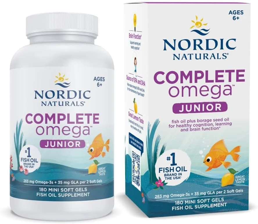 Nordic Naturals Complete Omega Junior - Ages 6-12 - Lemon - 180 Mini Softgels