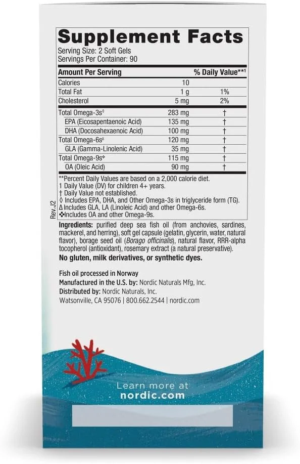 Nordic Naturals Complete Omega Junior - Ages 6-12 - Lemon - 180 Mini Softgels