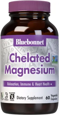 Bluebonnet Nutrition Chelated Magnesium - 200 mg - 60 Vegetable Capsules