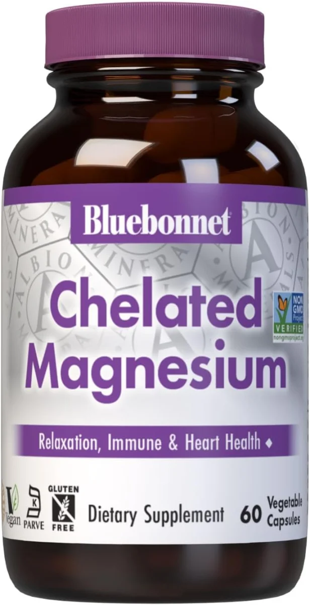 Bluebonnet Nutrition Chelated Magnesium - 200 mg - 60 Vegetable Capsules