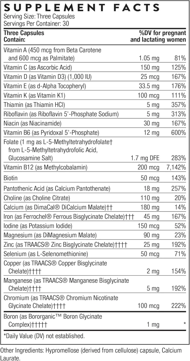 Thorne Basic Prenatal - 90 Capsules