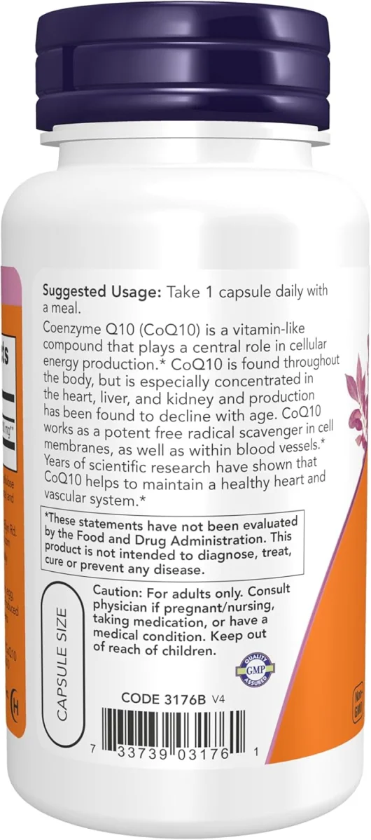 NOW CoQ10 200 mg - 60 Veg Capsules