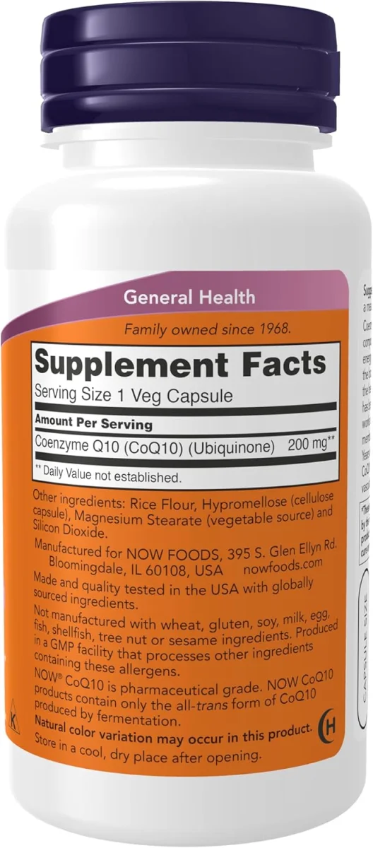 NOW CoQ10 200 mg - 60 Veg Capsules
