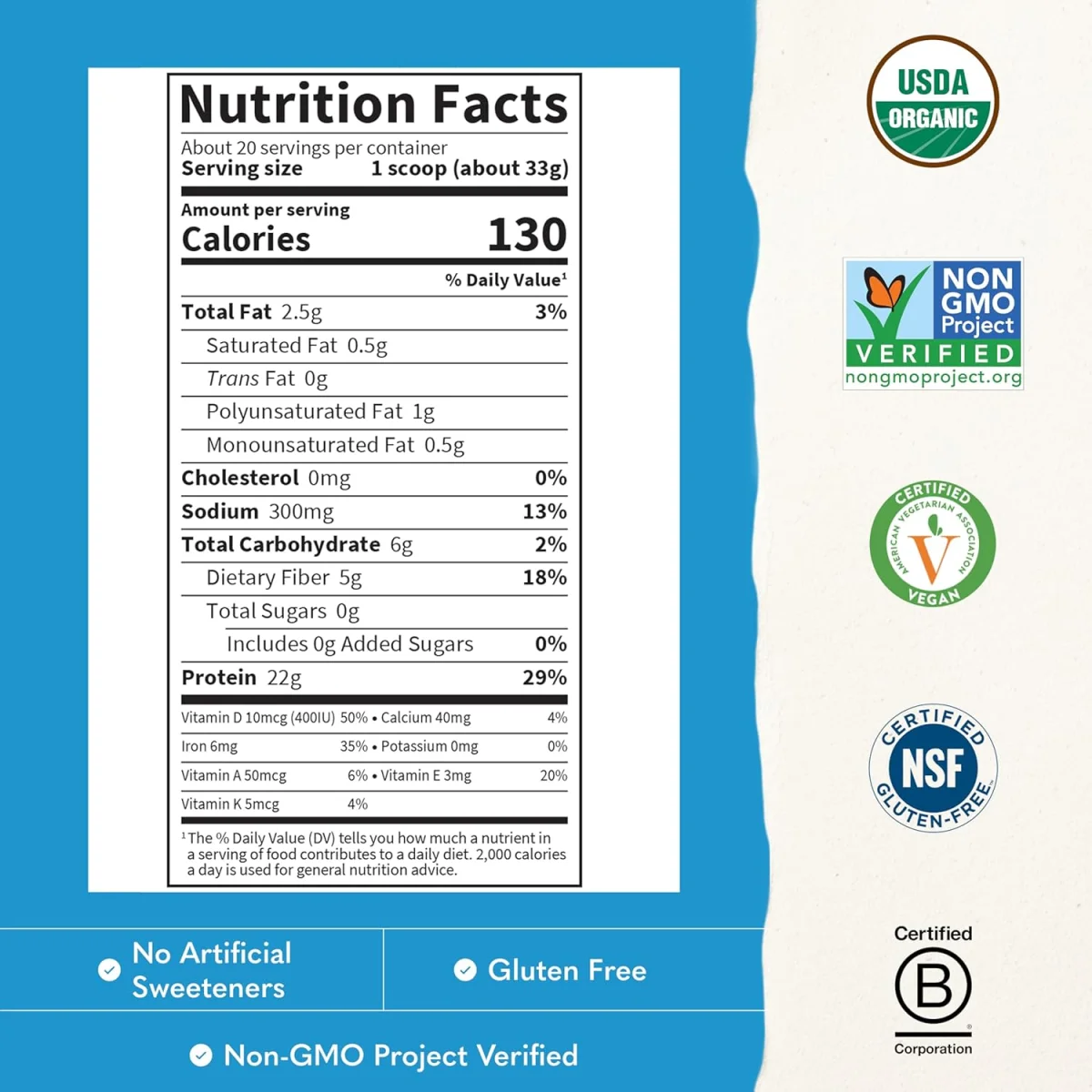 Garden of Life RAW Organic Protein Plant-Based Formula Vanilla - 23.28 oz