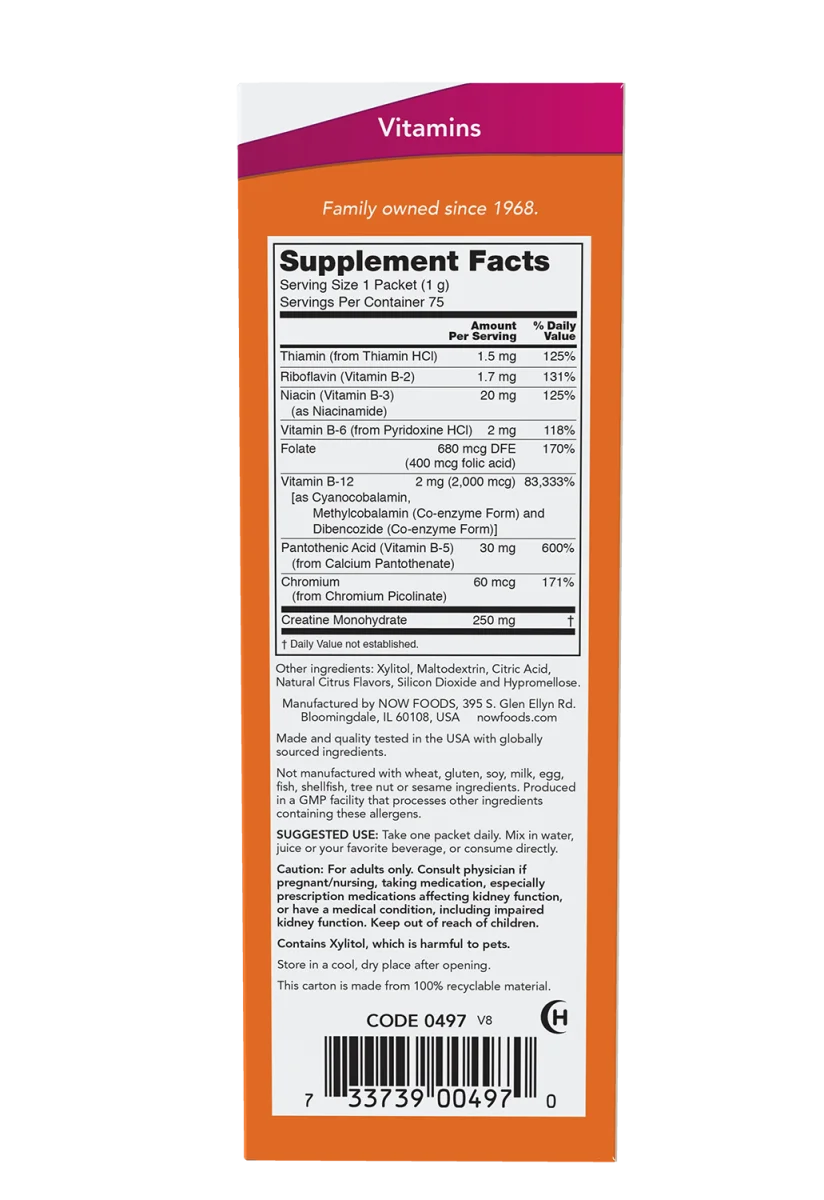 NOW B12 Instant Energy - 2000 mcg - 75 Packets