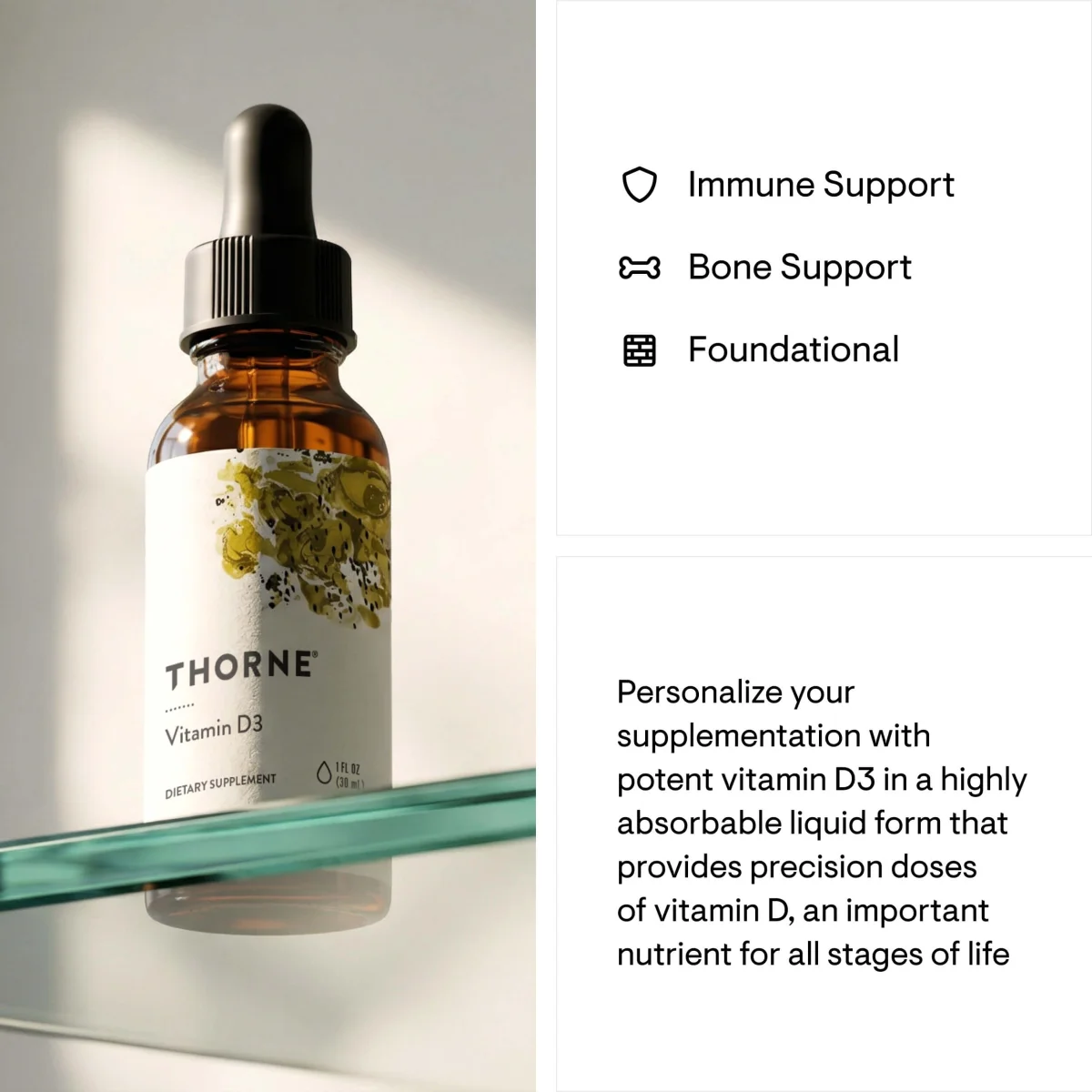 Thorne Vitamin D3 Liquid 4,000 IU - 1 fl oz