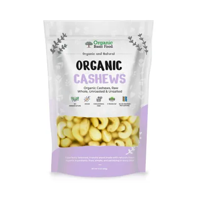 Organic Raw Whole Cashews - 8 oz