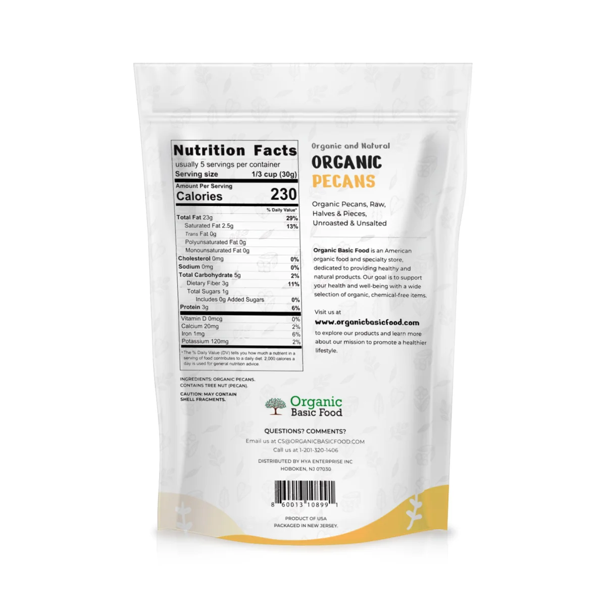 Organic Raw Pecans, Halves & Pieces - 6 oz