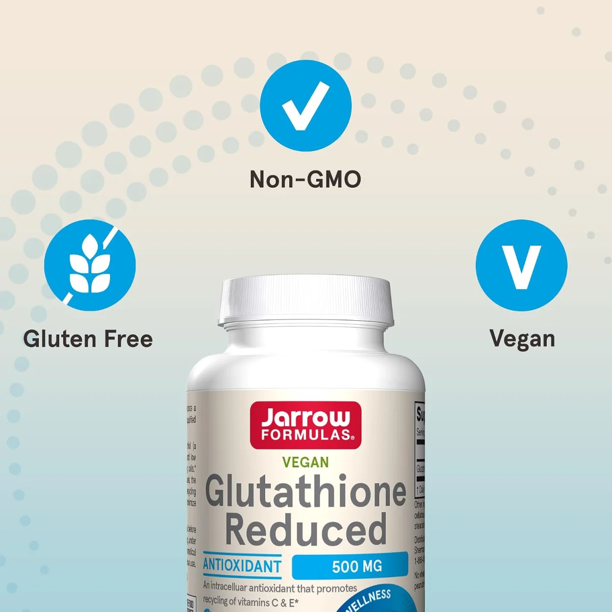 Jarrow Formulas Glutathione Reduced - 500 mg - 60 Veggie Capsules