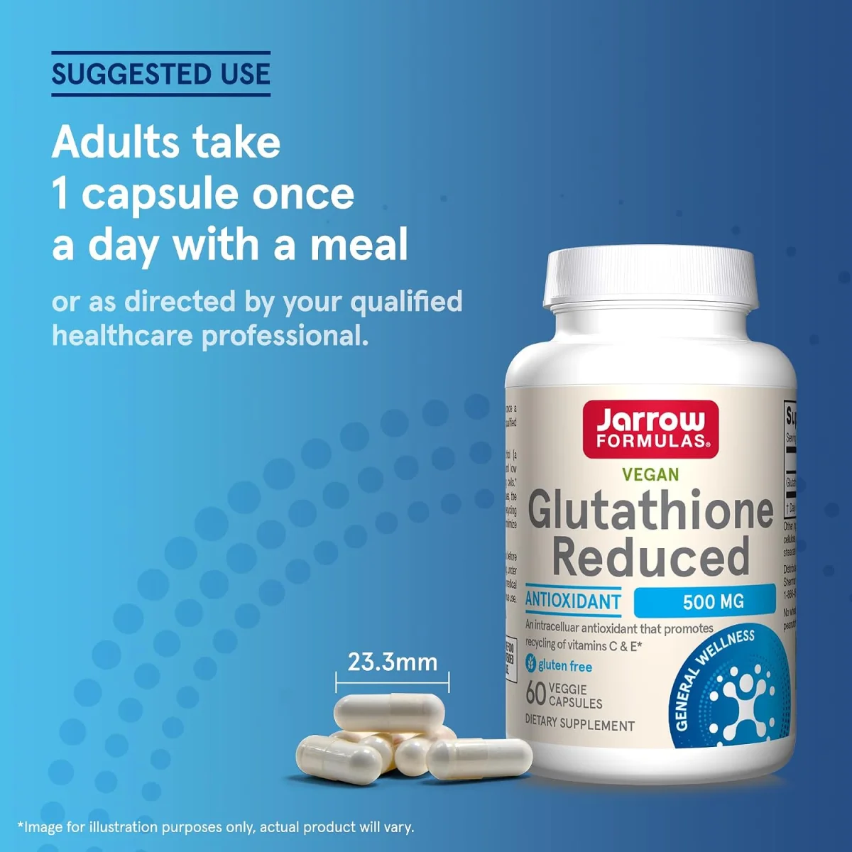 Jarrow Formulas Glutathione Reduced - 500 mg - 60 Veggie Capsules