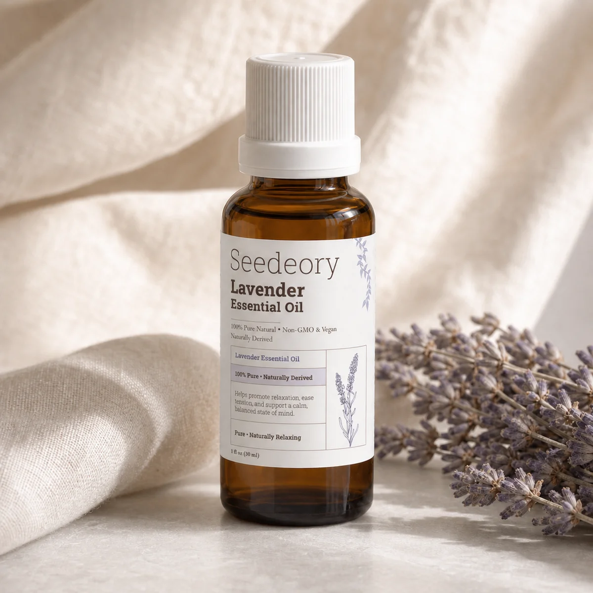 Seedeory Lavender Essential Oil, 100% Pure - 1 fl oz