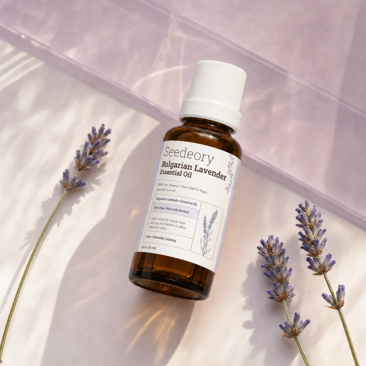 Seedeory Bulgarian Lavender Essential Oil, 100% Pure - 1 fl oz