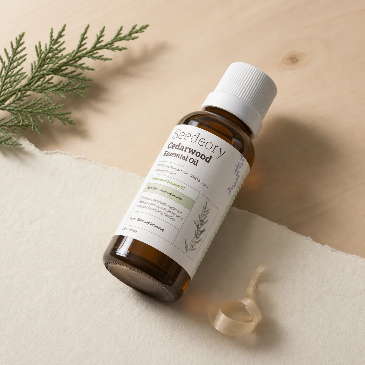 Seedeory Cedarwood Essential Oil, 100% Pure - 1 fl oz