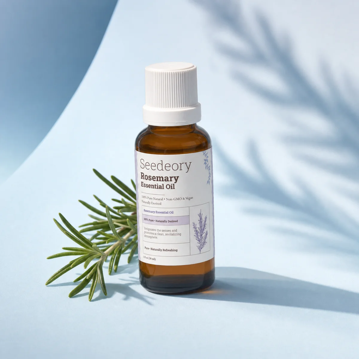 Seedeory Rosemary Essential Oil, 100% Pure - 1 fl oz